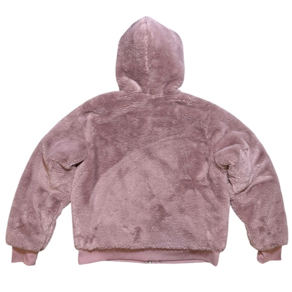 Athleta Ritual Jacket Women’s M Mauve Hooded Faux Fur Full Zip Winter Coat - Picture 8 of 11